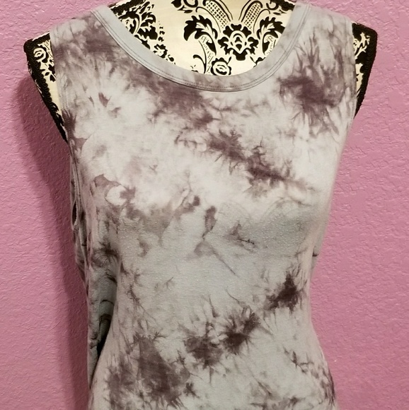 Ginger G Black & Blue Tie Dye tank top XL - Picture 1 of 4